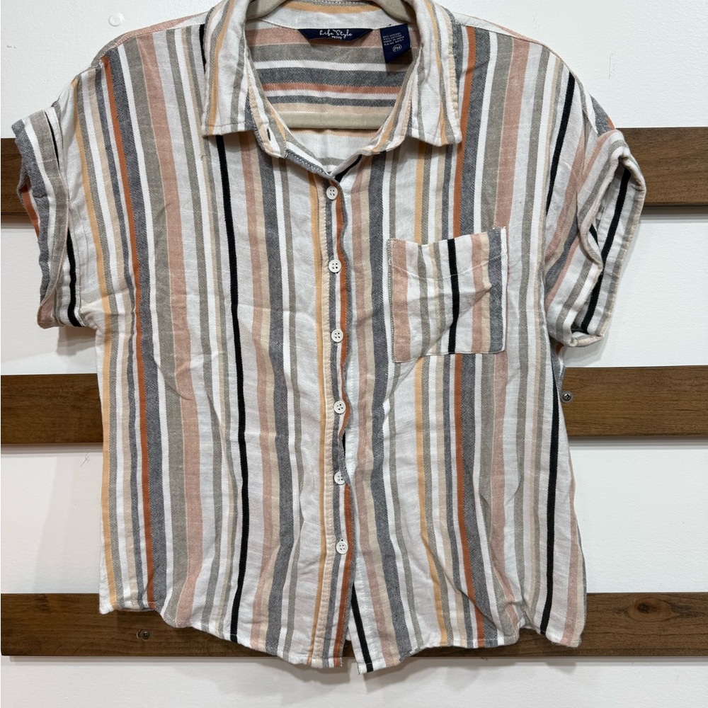 Casual Striped Button-Down Shirt for Men